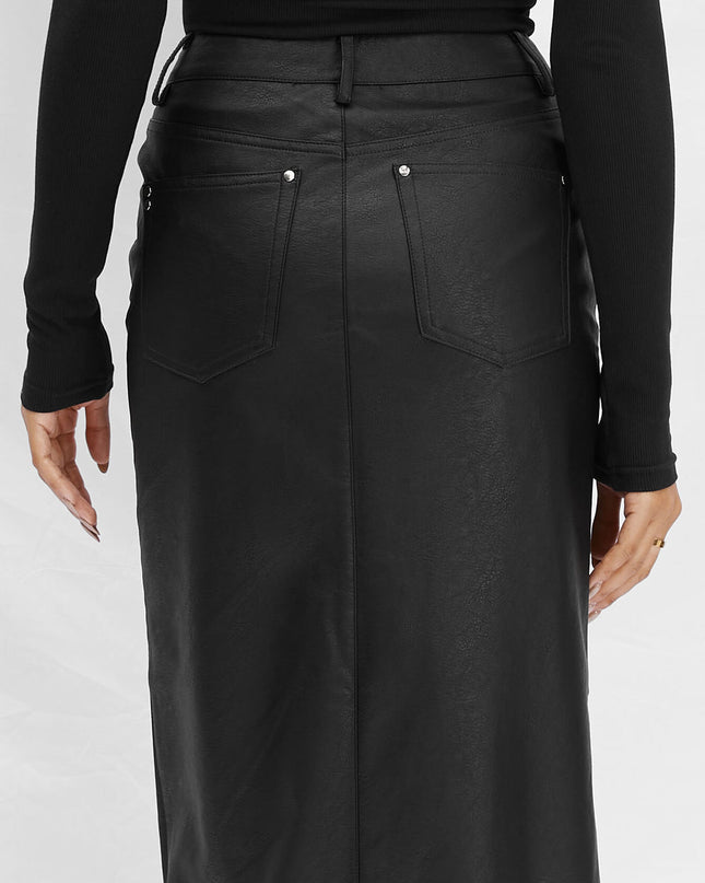 'All Things Golden' Leather Skirt Hire • Size XXS