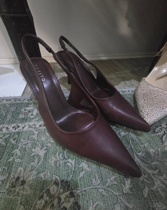 'Bordeaux' Heel/Shoe Hire • Size 8