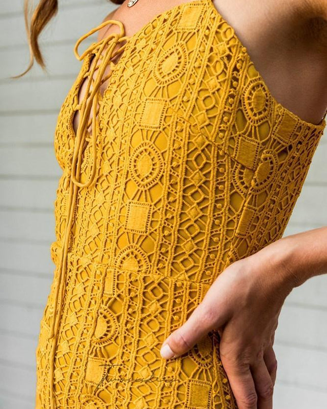 'Two Sisters' Mustard Dress Hire • Size 8/10