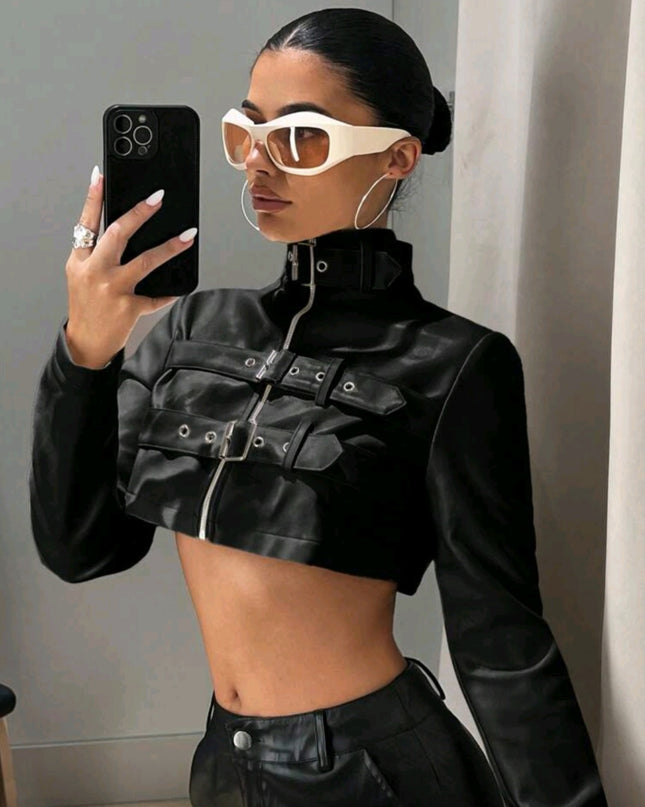 'Leather Strap' Jacket Hire • Size 6/8