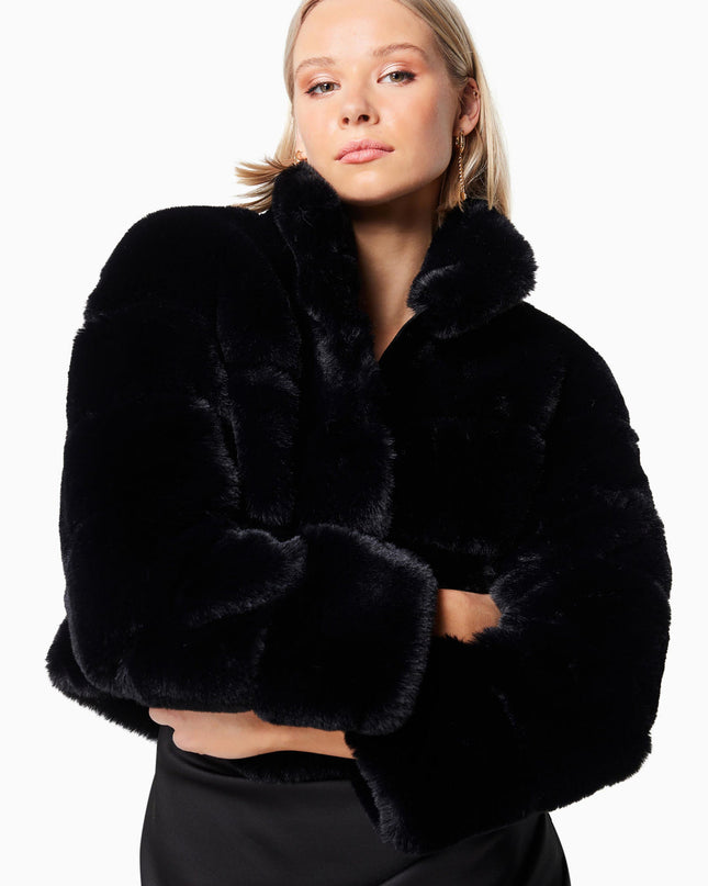 'Furry #1' Black Jacket/Coat Hire • Size 6/8