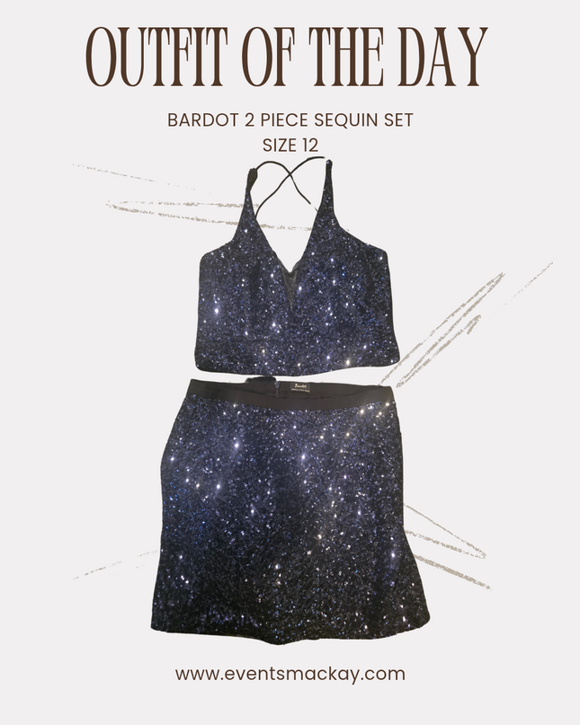 'Bardot' Sequin Two-Piece Set