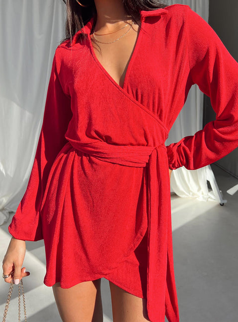 'Red Silk' Dress Hire • Size 8/10