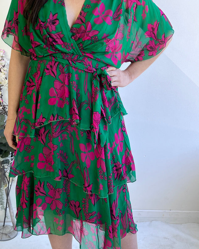 'Orchid Dreams' Green Dress Hire • Size 10/12