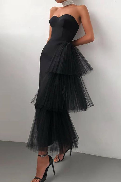 'Tulle' Black Dress Hire • Size 6/8