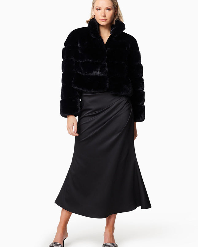 'Furry #1' Black Jacket/Coat Hire • Size 6/8
