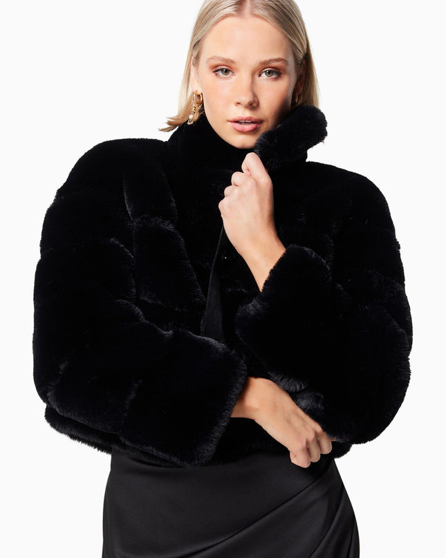 'Furry #1' Black Jacket/Coat Hire • Size 6/8