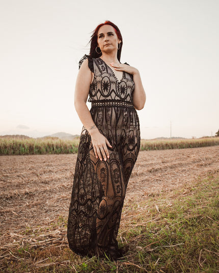 'Adele' Black Festival Dress Hire • Size 10/12
