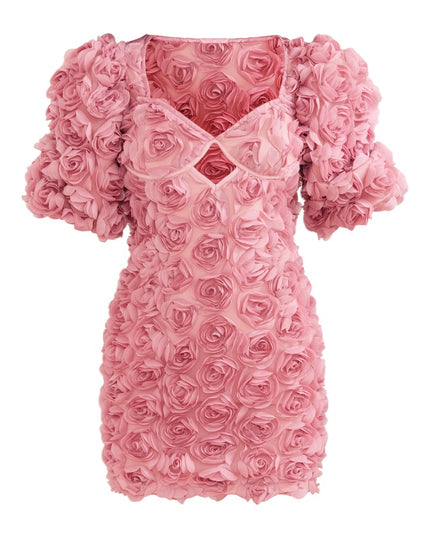 'Puff Rose' Pink Dress Hire • Size 6/8