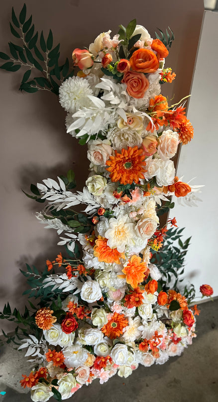 Floral Hire • 1.8meter ORANGE + WHITE VIBE