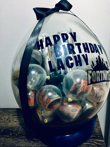 CASH/ MONEY Filled Bursting Stuffed Gift Balloon