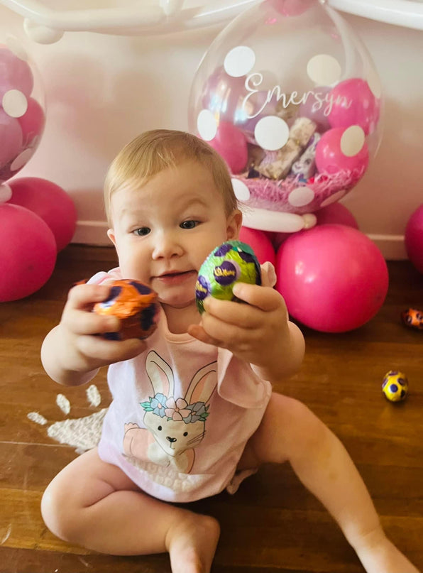 Bunny BYO/Supply own gifts • Bursting Stuffed Gift Balloon