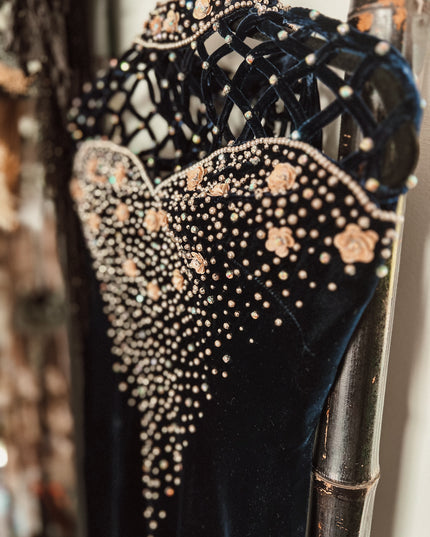 'Velvet' Custom Made Dress Hire • Size 10/12