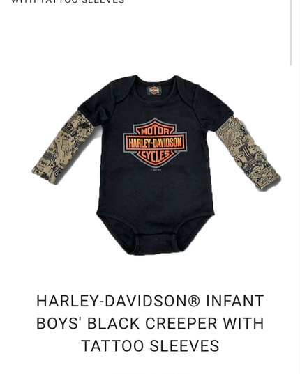 PURCHASE. 18/24mnth. Harley Davidson Tattoo Sleeve infant onsie