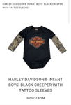 PURCHASE. 18/24mnth. Harley Davidson Tattoo Sleeve infant onsie