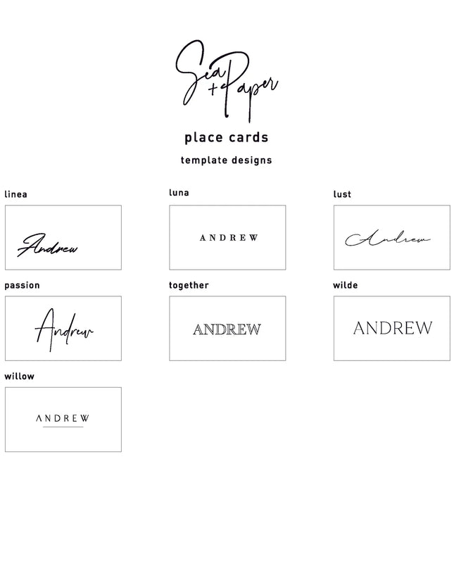 Name Name Cards - Variety of styles