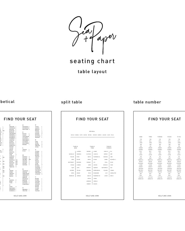 Seating/Guest Chart Signage