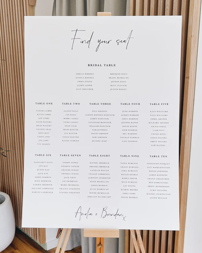 Seating/Guest Chart Signage