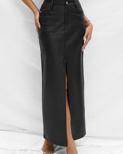 'All Things Golden' Leather Skirt Hire • Size XXS