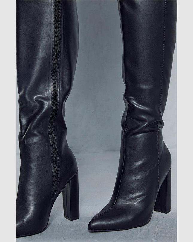BLACK KNEE HIGH Boot/Shoe Hire • Size 8