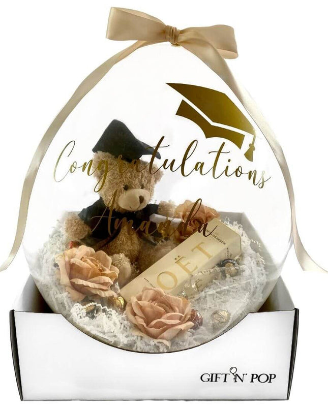 'Graduation' (Him/Her) Bursting Gift Balloon Service