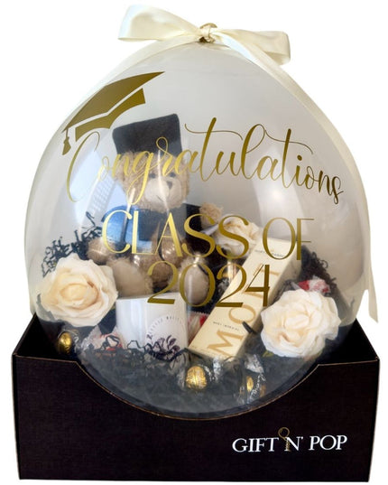 'Graduation' (Him/Her) Bursting Gift Balloon Service