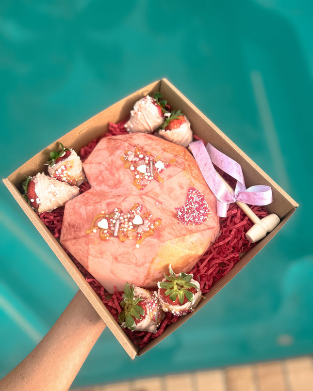Chocolate Smash/Shatter Heart+mini wooden hammer (ALL OCCASIONS)