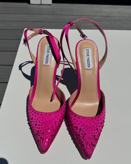'Steve Madden' Crystal Fuschia Heel Hire • Size 8