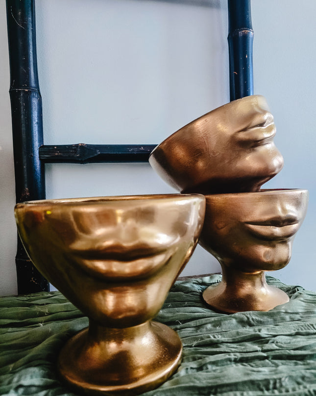 Table Decor/ Vase Hire - Gold Face Vase