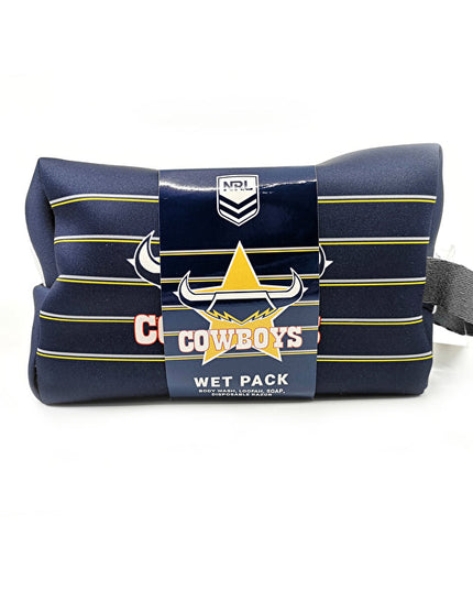 Nrl Toiletries Bag Gift Set Cowboys Body Wash Disposable Razor Loofa And Soap 150ml
