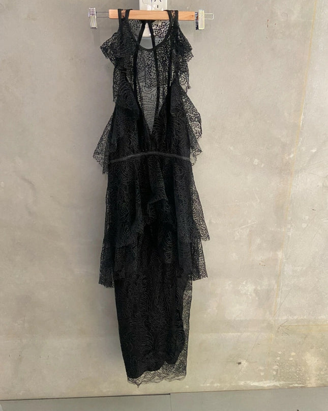 'Alice McCall' Black Dress Hire • Size 8/10
