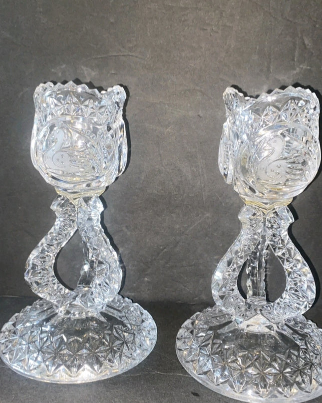 Table Decor/ Vase Hire - Vintage Crystal Candle Holder's