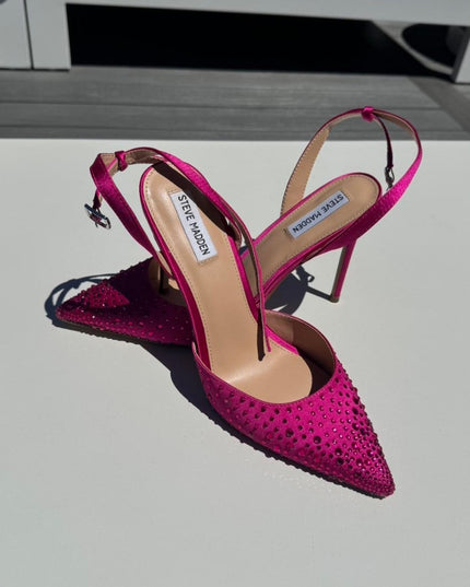 'Steve Madden' Crystal Fuschia Heel Hire • Size 8