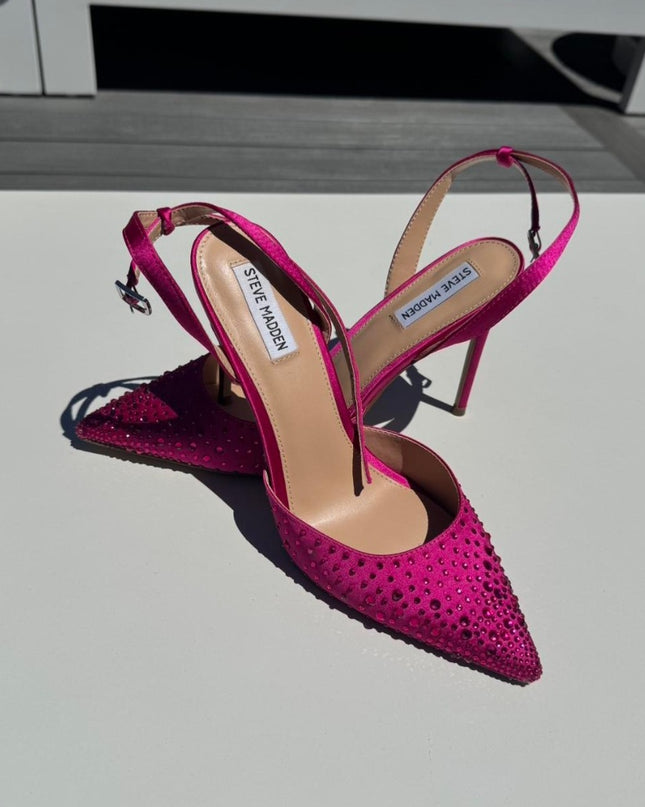 'Steve Madden' Crystal Fuschia Heel Hire • Size 8