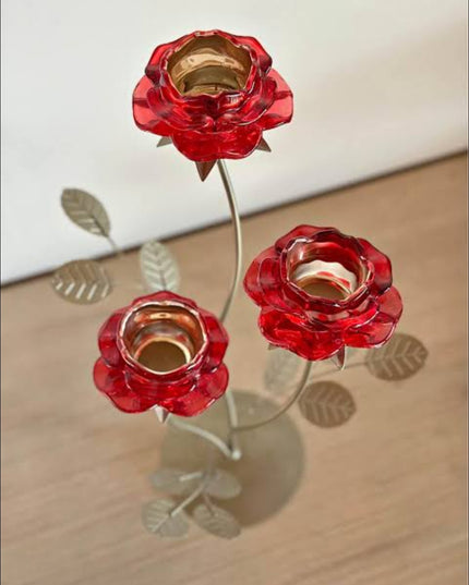 Table Decor Hire - Rose Candle Holders (x1)