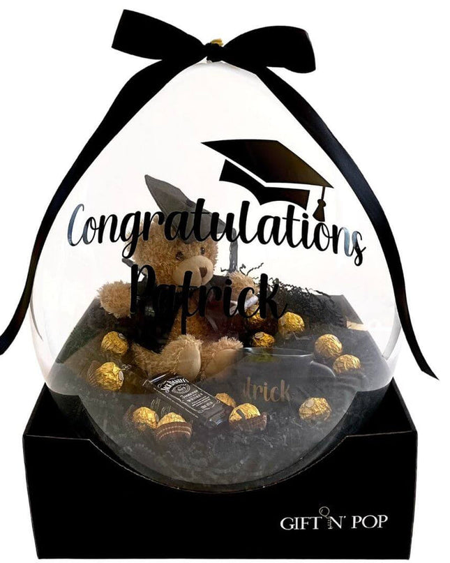 'Graduation' (Him/Her) Bursting Gift Balloon Service