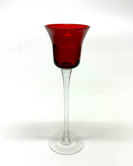 Table Decor - Red Crystal Candle Holders (x2)