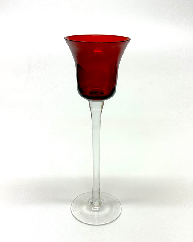 Table Decor - Red Crystal Candle Holders (x2)