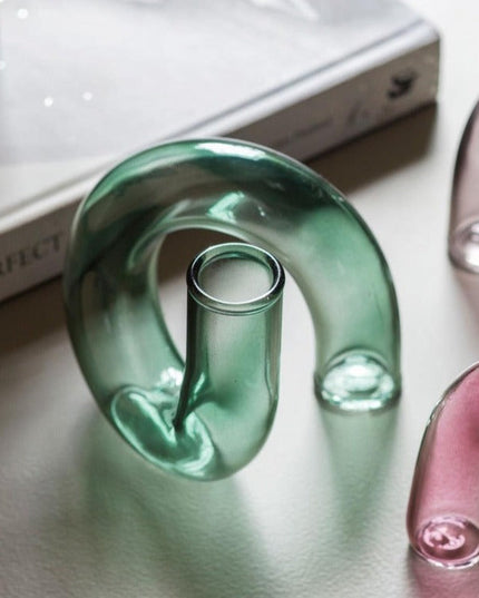 Table Decor/ Vase Hire - Green Candle Holder's
