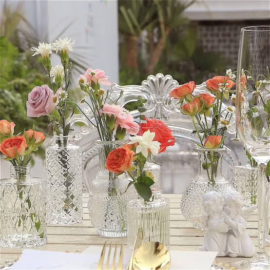 Table Decor/ Vase Hire - Bud Vase with Silk Florals