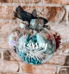 Custom floral filled Christmas bauble