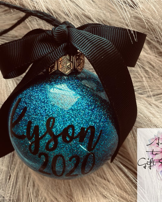 Custom glitter Christmas bauble