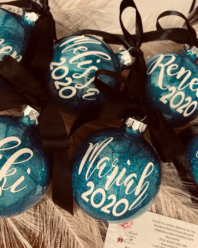 Custom glitter Christmas bauble