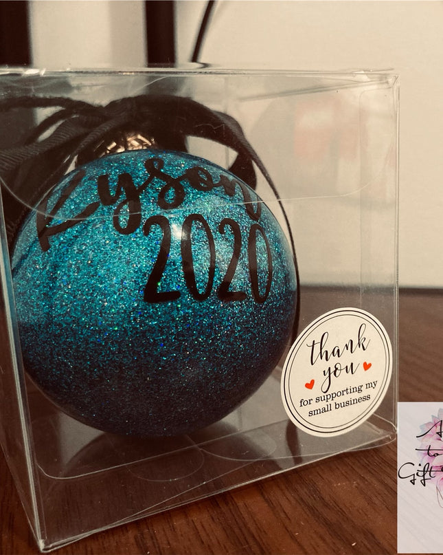 Custom glitter Christmas bauble