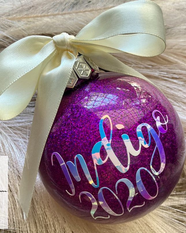 Custom glitter Christmas bauble