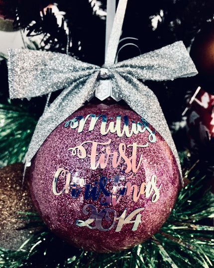 Custom glitter Christmas bauble